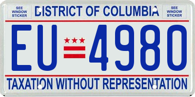 DC license plate EU4980