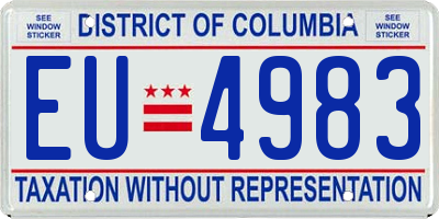 DC license plate EU4983