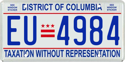 DC license plate EU4984