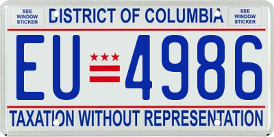 DC license plate EU4986