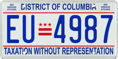 DC license plate EU4987