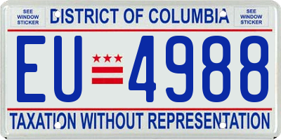 DC license plate EU4988