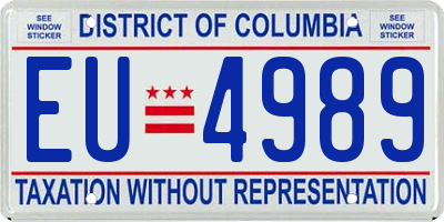 DC license plate EU4989