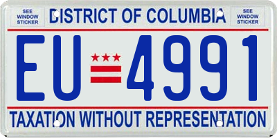 DC license plate EU4991
