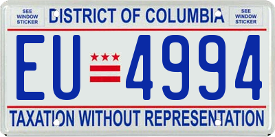 DC license plate EU4994