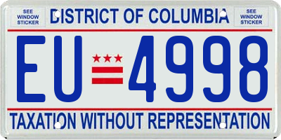 DC license plate EU4998
