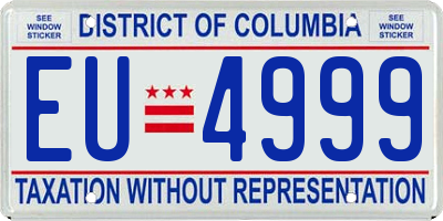 DC license plate EU4999