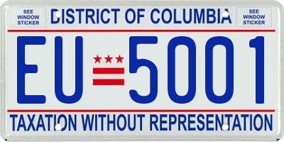 DC license plate EU5001