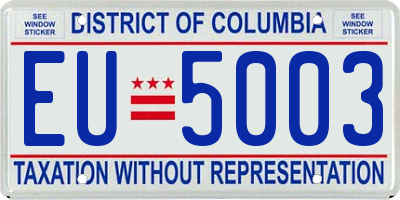DC license plate EU5003