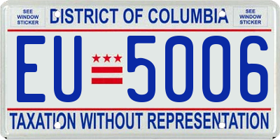 DC license plate EU5006