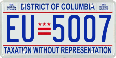 DC license plate EU5007
