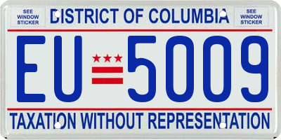 DC license plate EU5009
