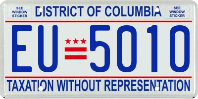 DC license plate EU5010