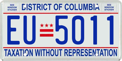 DC license plate EU5011