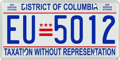 DC license plate EU5012