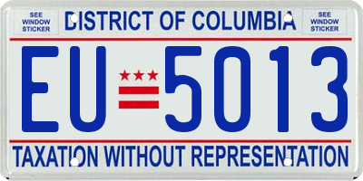 DC license plate EU5013