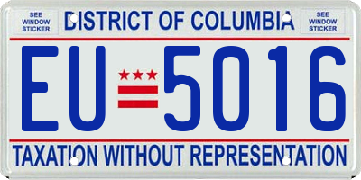 DC license plate EU5016