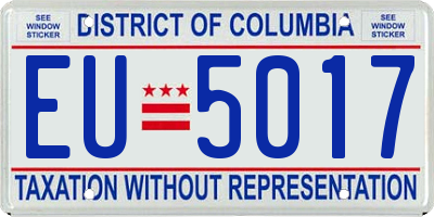 DC license plate EU5017