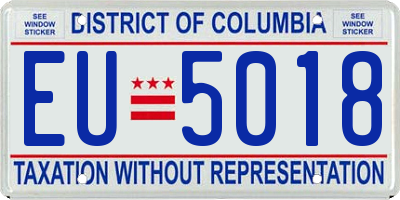 DC license plate EU5018