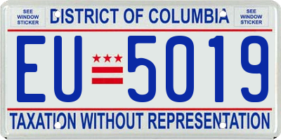 DC license plate EU5019