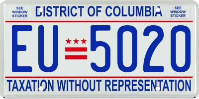 DC license plate EU5020