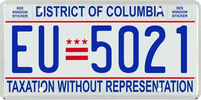 DC license plate EU5021