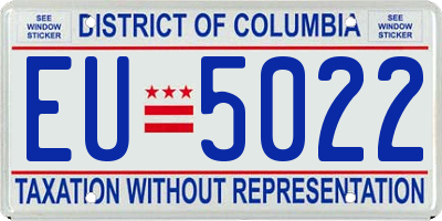 DC license plate EU5022