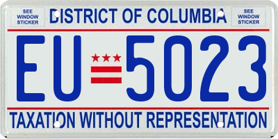 DC license plate EU5023