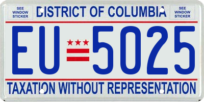 DC license plate EU5025