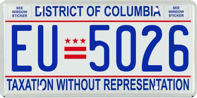 DC license plate EU5026