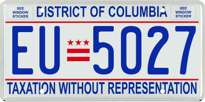 DC license plate EU5027