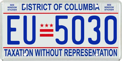 DC license plate EU5030