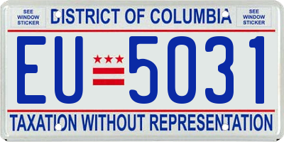 DC license plate EU5031