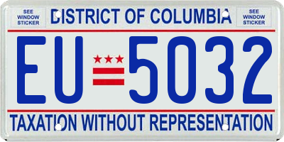DC license plate EU5032