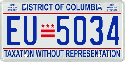 DC license plate EU5034