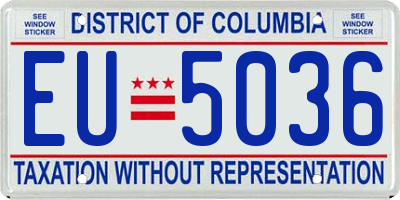 DC license plate EU5036