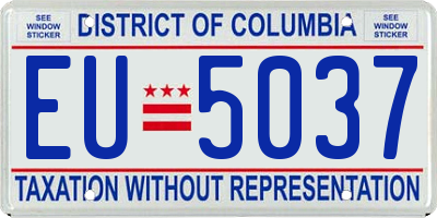 DC license plate EU5037