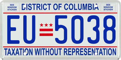 DC license plate EU5038