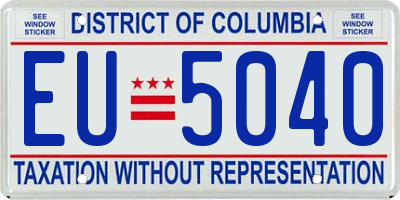 DC license plate EU5040