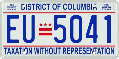 DC license plate EU5041