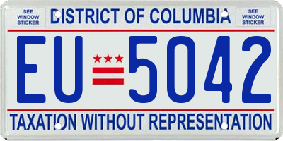 DC license plate EU5042