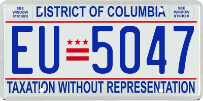 DC license plate EU5047