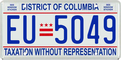 DC license plate EU5049