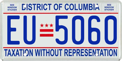 DC license plate EU5060