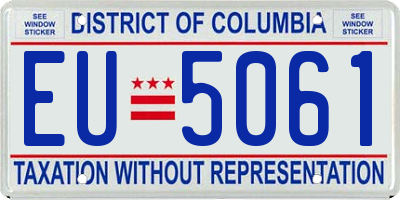 DC license plate EU5061