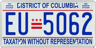 DC license plate EU5062