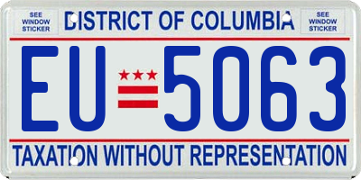 DC license plate EU5063