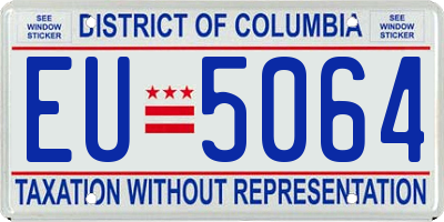 DC license plate EU5064