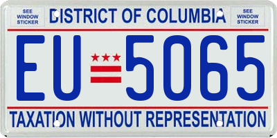 DC license plate EU5065