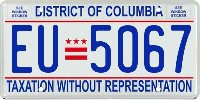 DC license plate EU5067